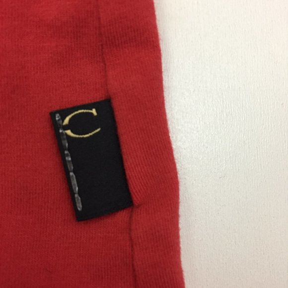 JUST ROBERTO CAVALLI Short Sleeve Red Gold Studded Multi Color Print Tee Shirt - Picture 8 of 9